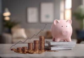 Lifestyle inflation. Graph depicting rising income with flatlining savings trends.